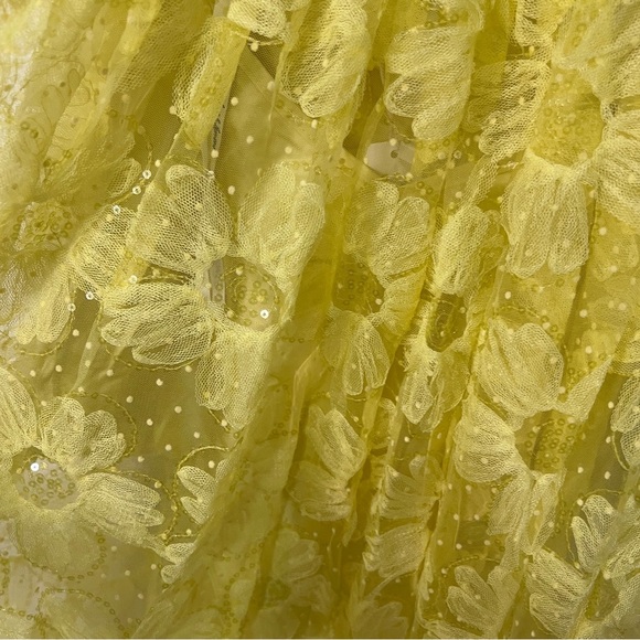 ANTHROPOLOGIE For Love & Lemons Yellow Lace Maxi Dress size small - Picture 13 of 15